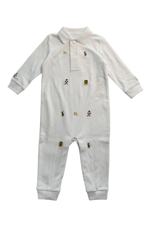 A White Long Sleeve Rompers from Ralph Lauren in size 6-12M for boy. (Front View)