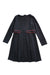 A Navy Long Sleeve Dresses from Jacadi in size 12Y for girl. (Back View)