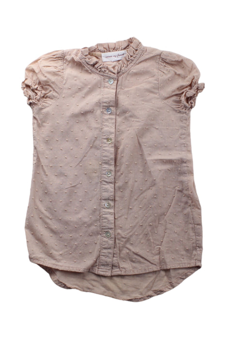 A Beige Short Sleeve Shirts from Retykle in size Newborn for girl. (Front View)