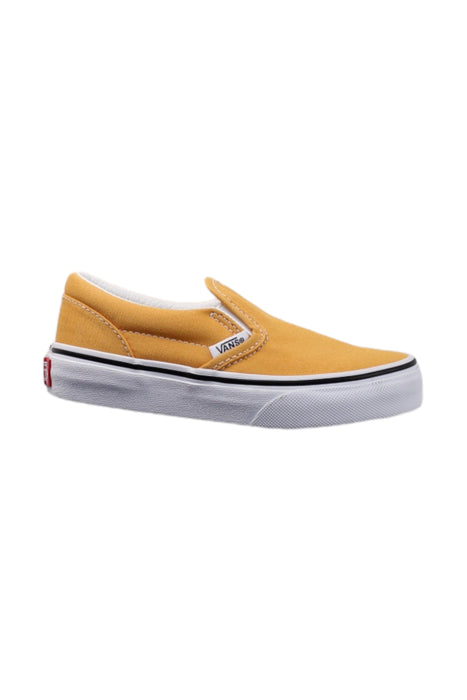 A Yellow Slip Ons from Retykle in size Newborn for neutral. (Front View)
