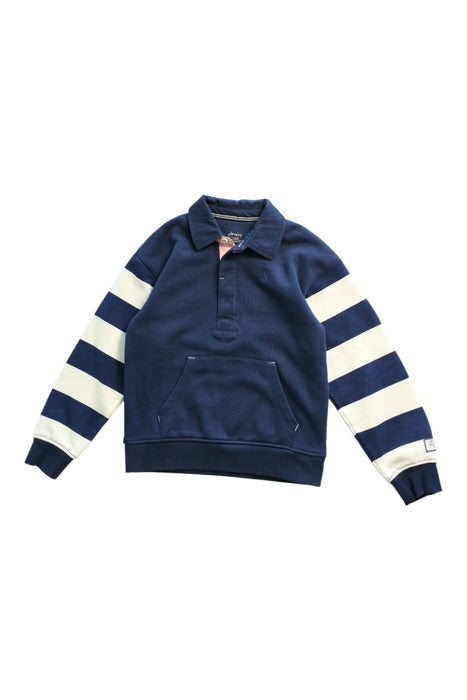 A Navy Buttoned Sweatshirts from Joules in size 6T for girl. (Front View)