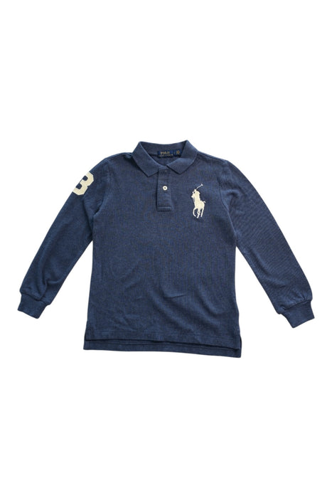 A Navy Long Sleeve Polos from Polo Ralph Lauren in size 6T for boy. (Front View)