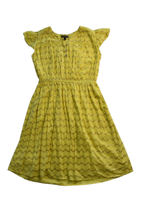 A Yellow Short Sleeve Dresses from Velveteen in size 10Y for girl. (Front View)