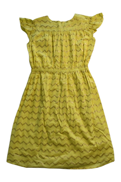 A Yellow Short Sleeve Dresses from Velveteen in size 10Y for girl. (Back View)