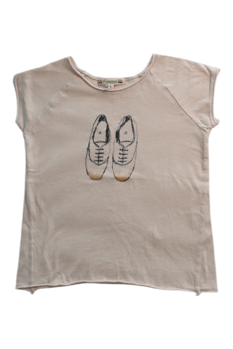 A Beige Short Sleeve T Shirts from Bonpoint in size 6T for girl. (Front View)