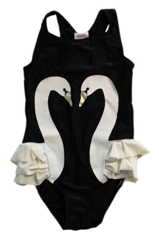 A Black Swimsuits from Seed in size 9Y for girl. (Front View)
