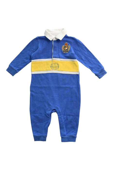 A Blue Long Sleeve Rompers from Ralph Lauren in size 3-6M for boy. (Front View)