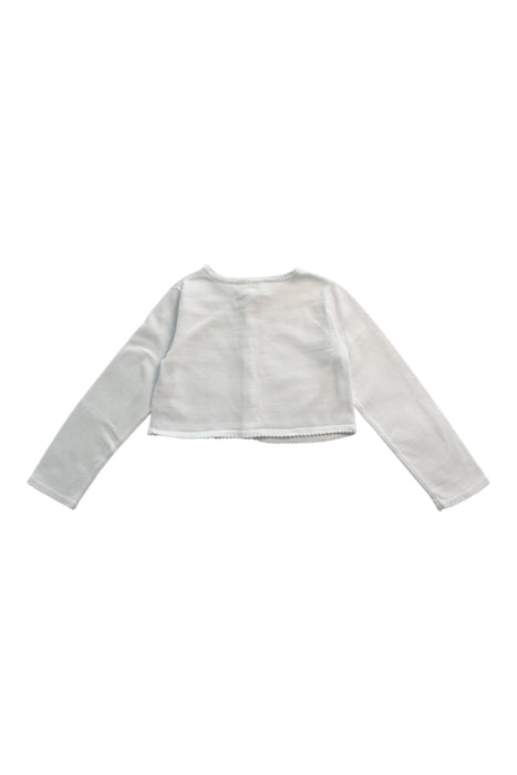A White Cardigans from Jacadi in size 6T for girl. (Back View)