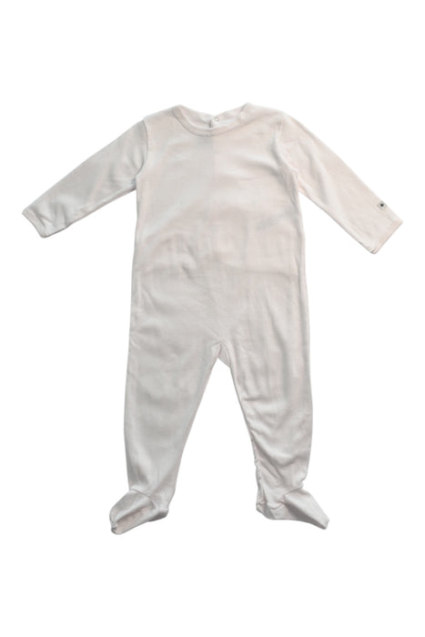 A White Onesies from Petit Bateau in size 12-18M for girl. (Front View)