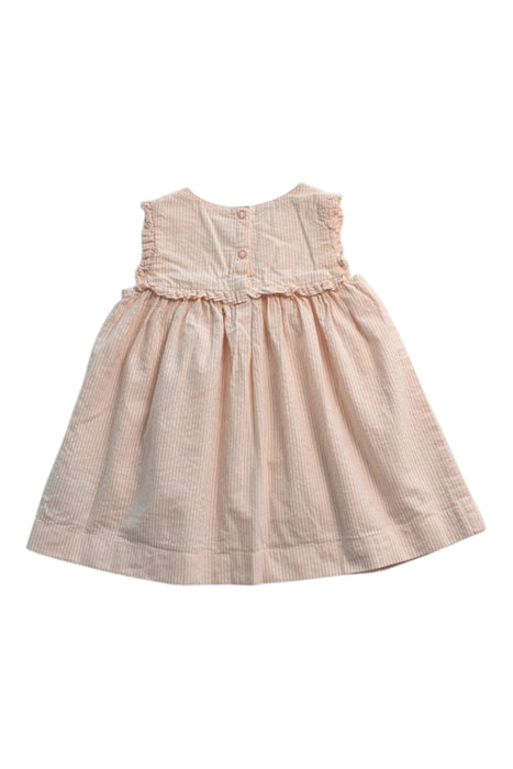 A Peach Sleeveless Dresses from Petit Bateau in size 6-12M for girl. (Back View)