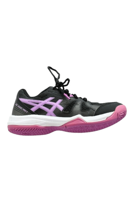 A Black Sneakers from ASICS in size 9Y for girl. (Back View)