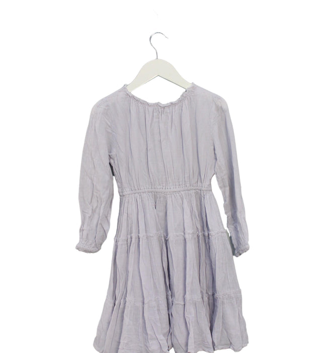 A Purple Long Sleeve Dresses from Velveteen in size 6T for girl. (Back View)