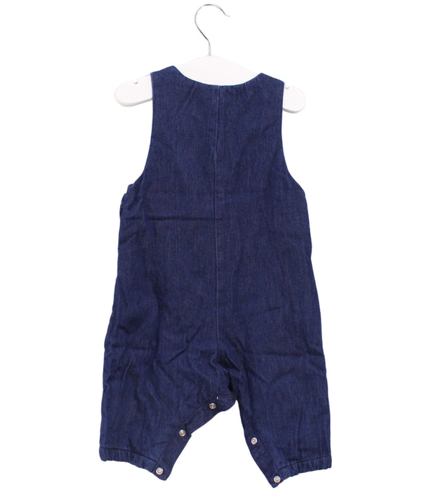 A Navy Long Overalls from Jacadi in size 3-6M for girl. (Back View)