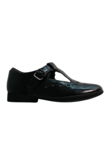 A Black Dress Shoes from Clarks in size 5T for girl. (Back View)
