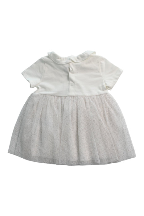 A White Short Sleeve Dresses from Petit Bateau in size 3-6M for girl. (Back View)