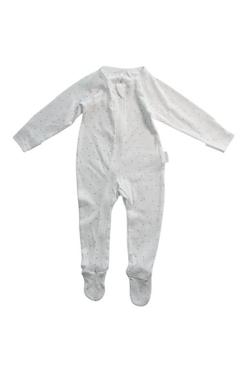 A White Onesies from Purebaby in size 3-6M for neutral. (Front View)