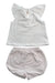 A White Shorts Sets from Mayoral in size 6-12M for girl. (Back View)