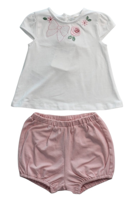 A White Shorts Sets from Mayoral in size 6-12M for girl. (Front View)