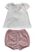 A White Shorts Sets from Mayoral in size 6-12M for girl. (Front View)