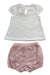 A White Shorts Sets from Mayoral in size 6-12M for girl. (Back View)