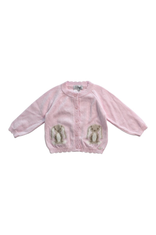 A Pink Cardigans from Lapinou in size 3-6M for girl. (Front View)