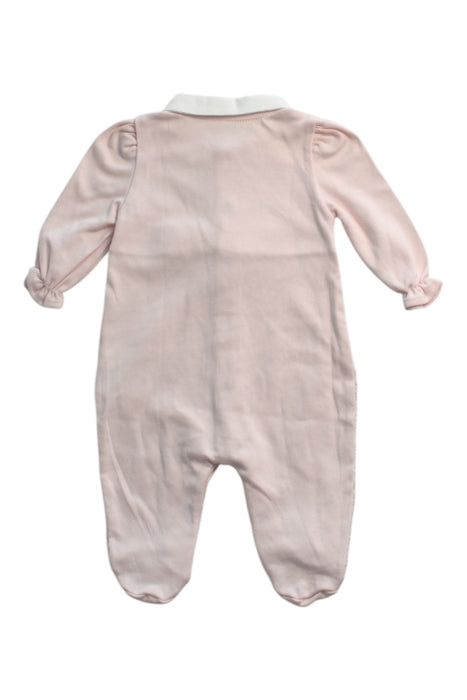 A Pink Long Sleeve Rompers from Mirtillo in size 6-12M for girl. (Back View)
