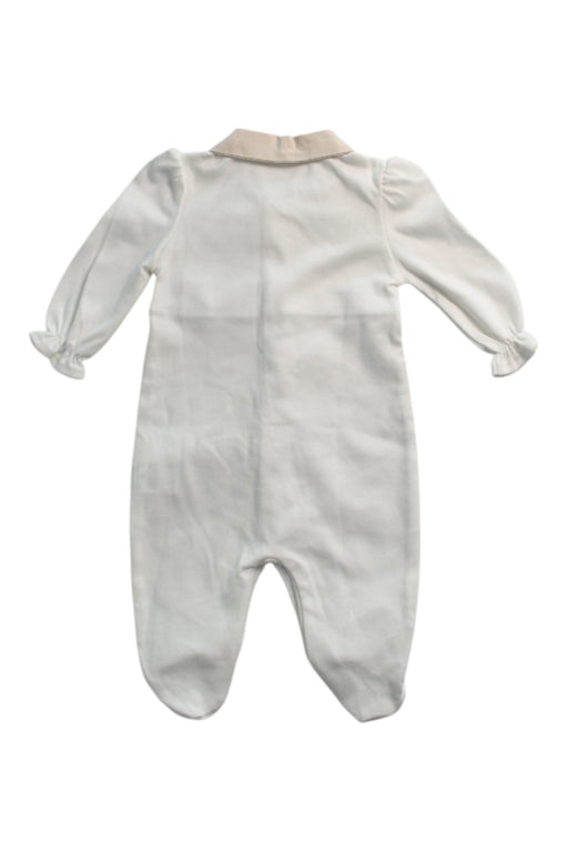 A White Long Sleeve Rompers from Mirtillo in size 6-12M for girl. (Back View)