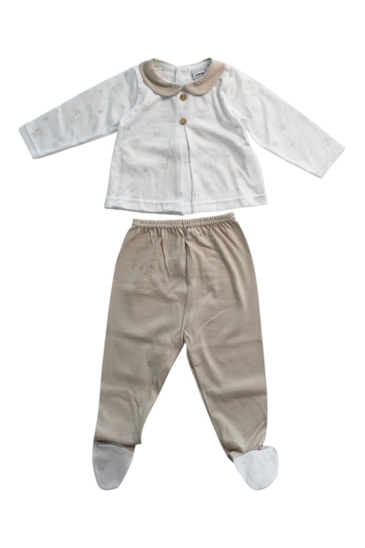 A White Pants Sets from Babidu in size 0-3M for girl. (Front View)