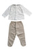 A White Pants Sets from Babidu in size 0-3M for girl. (Back View)