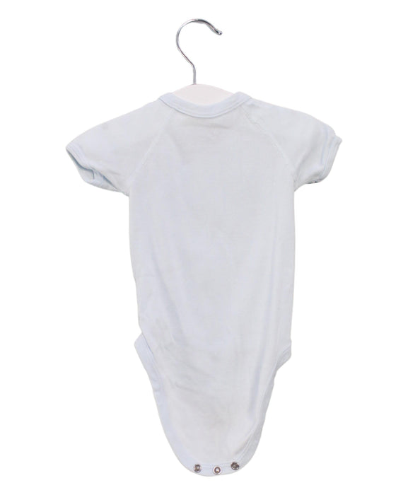 A Blue Short Sleeve Bodysuits from Petit Bateau in size 0-3M for boy. (Back View)