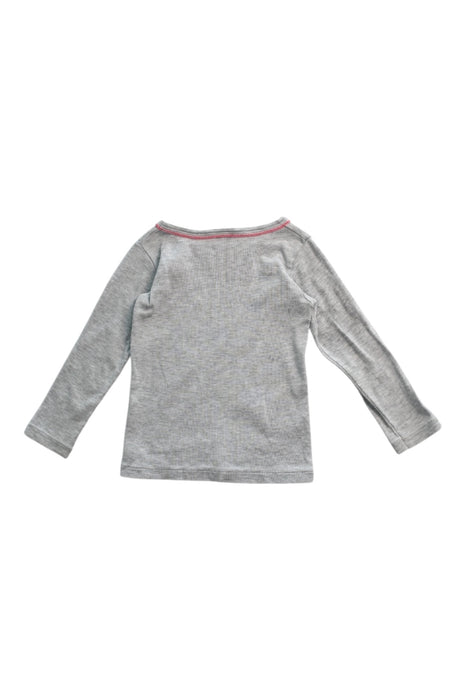 A Grey Long Sleeve Tops from Petit Bateau in size 4T for girl. (Back View)
