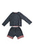 A Navy Pyjama Sets from Petit Bateau in size 4T for boy. (Front View)