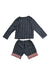 A Navy Pyjama Sets from Petit Bateau in size 4T for boy. (Back View)