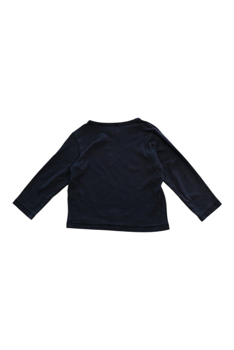 A Navy Long Sleeve T Shirts from Petit Bateau in size 4T for boy. (Back View)