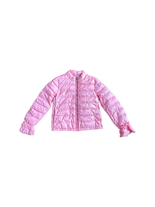 A Pink Puffer/Quilted Jackets from Moncler in size 8Y for girl. (Front View)