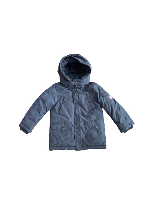 A Blue Puffer/Quilted Coats & Outerwear from Moncler in size 4T for boy. (Front View)