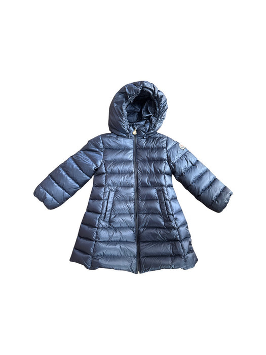 A Navy Puffer/Quilted Coats & Outerwear from Moncler in size 3T for neutral. (Front View)