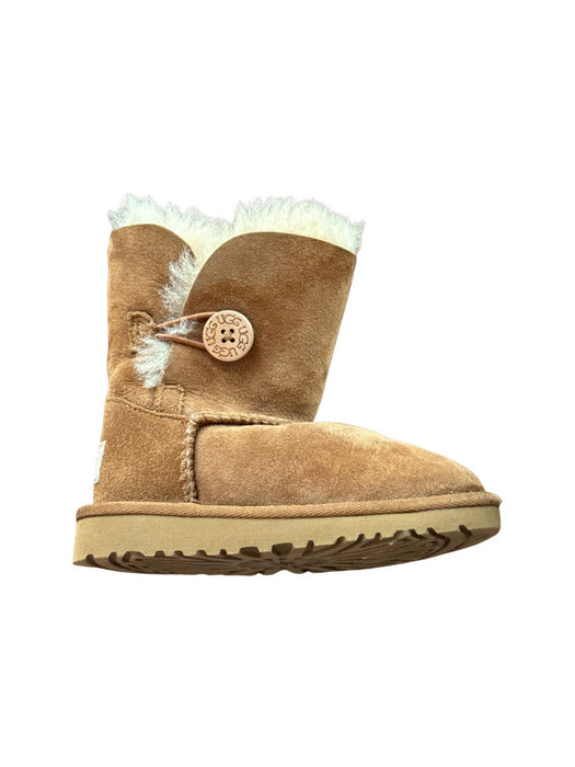 A Brown Booties from Ugg Australia in size 4T for neutral. (Back View)