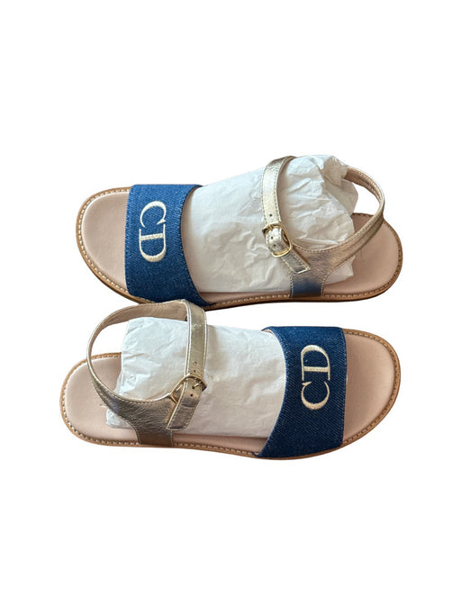 A Gold Sandals from Dior Kids in size 7Y for girl. (Back View)