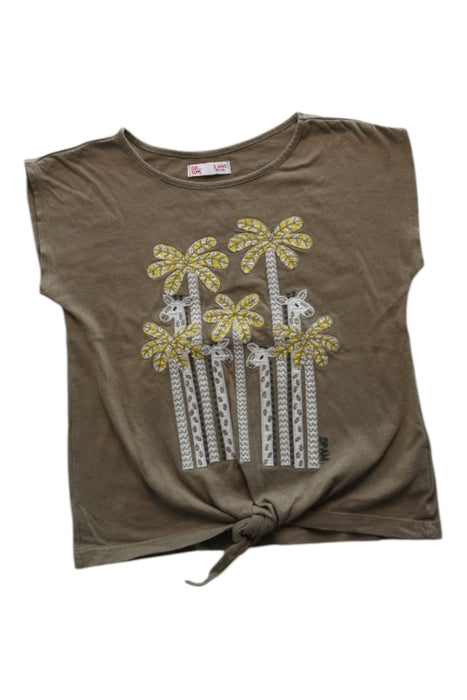 A Brown Short Sleeve Tops from Du Pareil au même in size 3T for girl. (Front View)