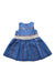 A Blue Sleeveless Dresses from Hucklebones in size 3T for girl. (Back View)