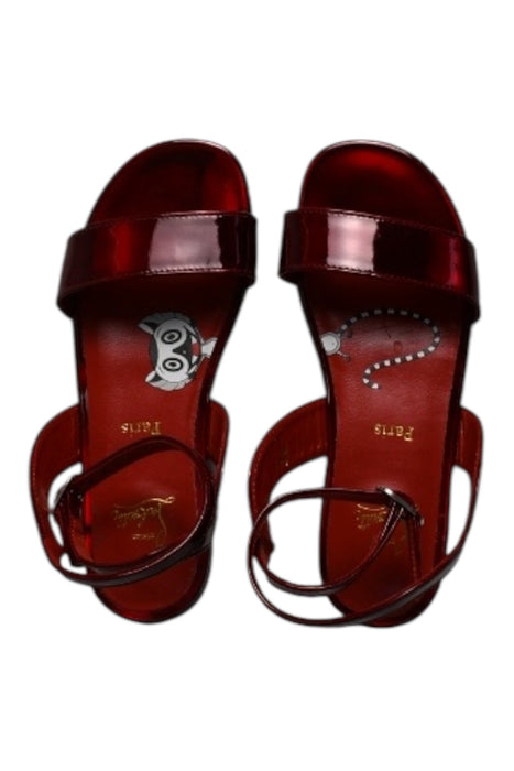 A Burgundy Sandals from Christian Louboutin in size 6T for girl. (Front View)