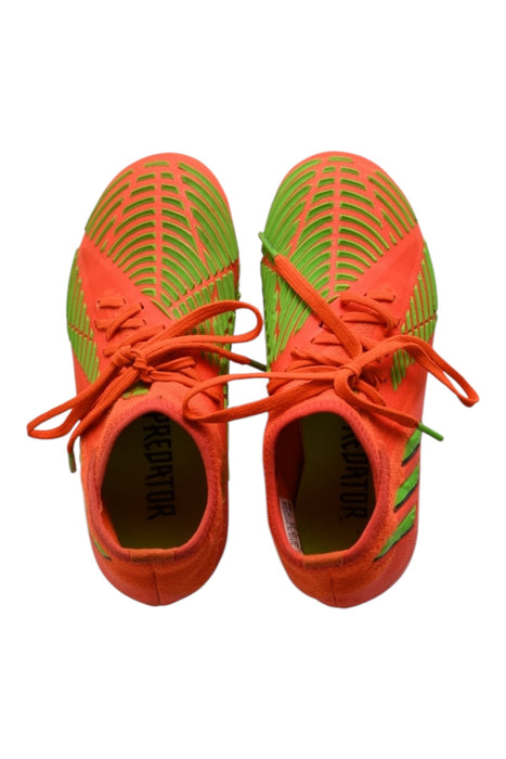 A Orange Cleats/Soccer Shoes from Adidas in size 7Y for boy. (Front View)