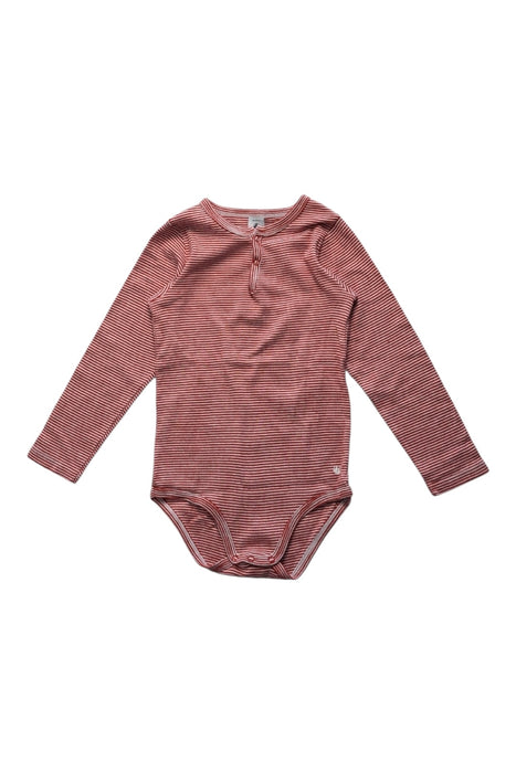 A Red Long Sleeve Bodysuits from Petit Bateau in size 3T for boy. (Front View)