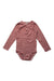A Red Long Sleeve Bodysuits from Petit Bateau in size 3T for boy. (Front View)