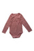 A Red Long Sleeve Bodysuits from Petit Bateau in size 3T for boy. (Back View)
