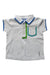 A White Short Sleeve Polos from Jacadi in size 3-6M for boy. (Front View)