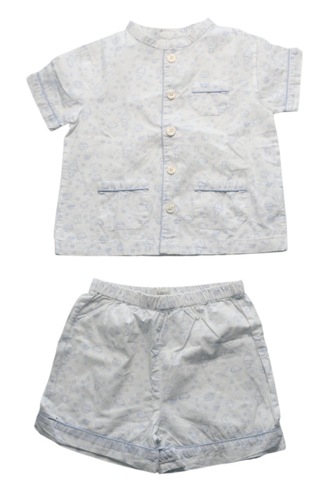 A White Pyjama Sets from Gocco in size 2T for neutral. (Front View)