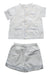 A White Pyjama Sets from Gocco in size 2T for neutral. (Front View)