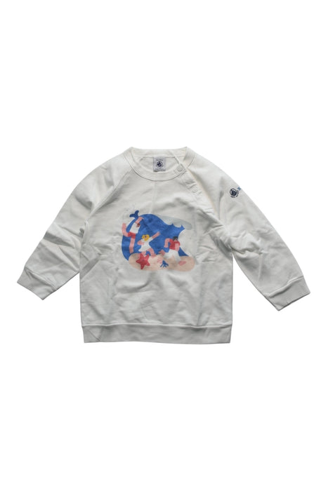A White Crewneck Sweatshirts from Petit Bateau in size 6-12M for boy. (Front View)